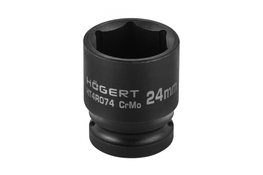 HOEGERT Головка торцева ударна шестигранна 1/2", 24 мм, CrMo (HT4R074)