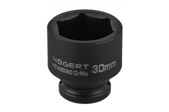 HOEGERT Головка торцева ударна шестигранна 1/2", 30 мм, CrMo (HT4R080)