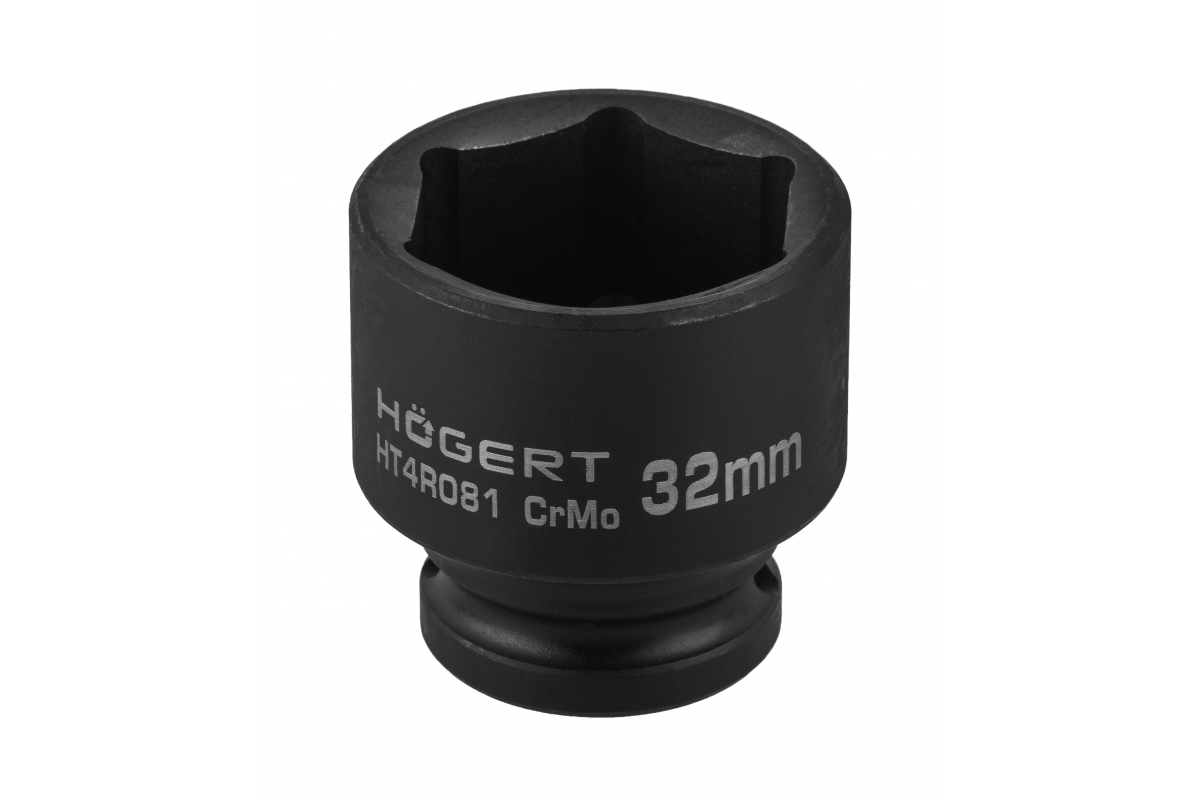 HOEGERT Головка торцева ударна шестигранна 1/2", 32 мм, CrMo (HT4R081)