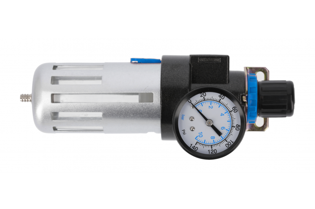 HOEGERT Фільтр повітряний з редуктором і манометром 1/4", 90см, 9 бар/135 PSI (HT4R872)