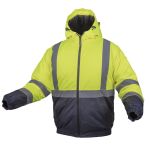 HOEGERT OKER Куртка сигнальна із капюшоном утеплена жовта XL (54) (HT5K244-XL)