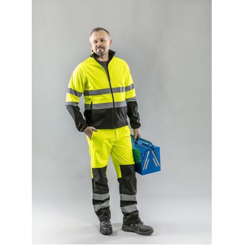 HOEGERT EXTER Куртка сигнальна SOFTSHELL жовта 2XL (56) (HT5K335-2XL)