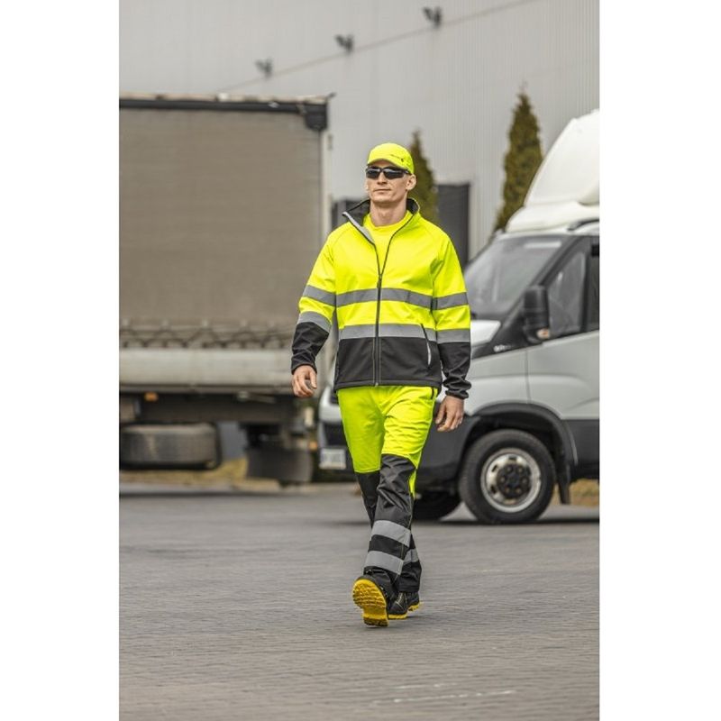 HOEGERT TRAUN Штани сигнальні SOFTSHELL жовті 2XL (56) (HT5K337-2XL)