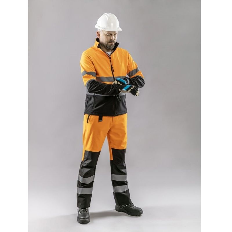 HOEGERT TRAUN Штани сигнальні SOFTSHELL помаранчеві M (50) (HT5K338-M)