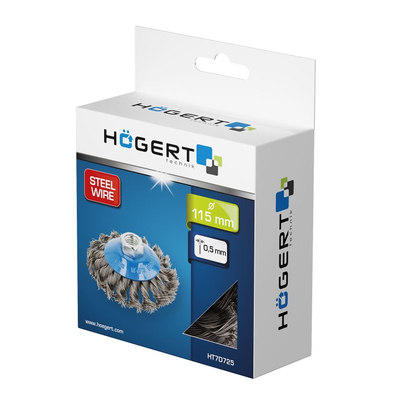 HOEGERT Щітка конусна, M14, 115 мм, плетений дріт (HT7D725)