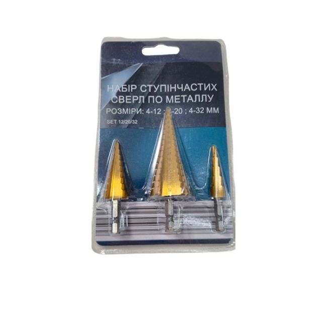 Набір свердл ступеневих VICTORYTOOL HSS 12/20/32 мм блістер (set12/20/32)